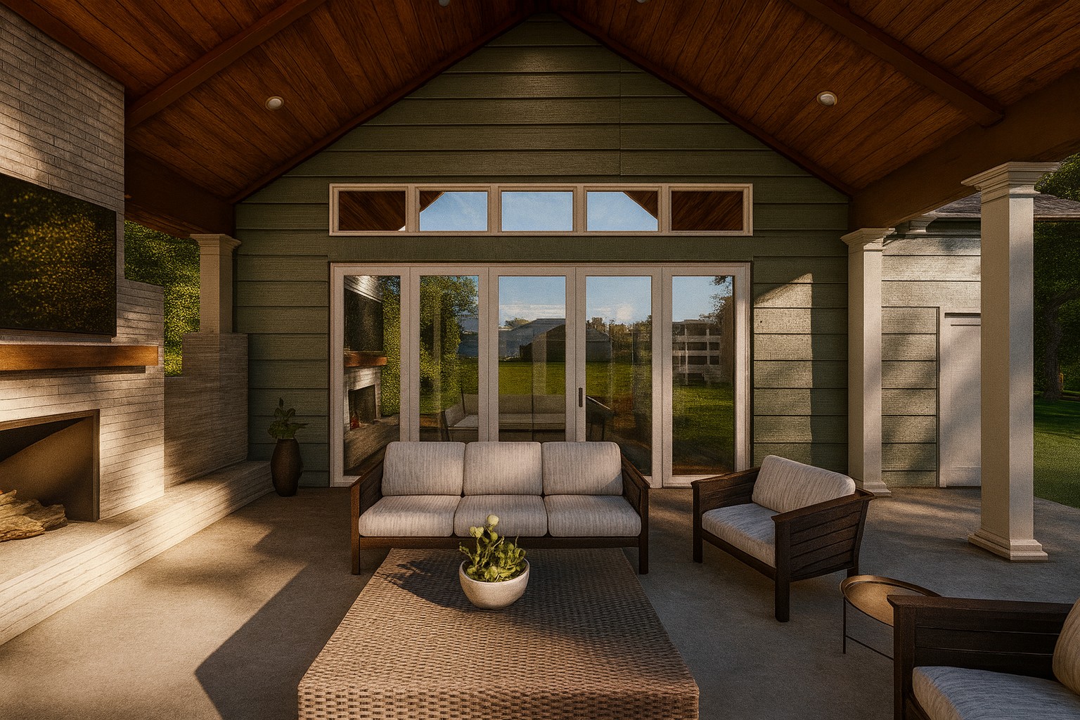 Custom Pool House landscape view